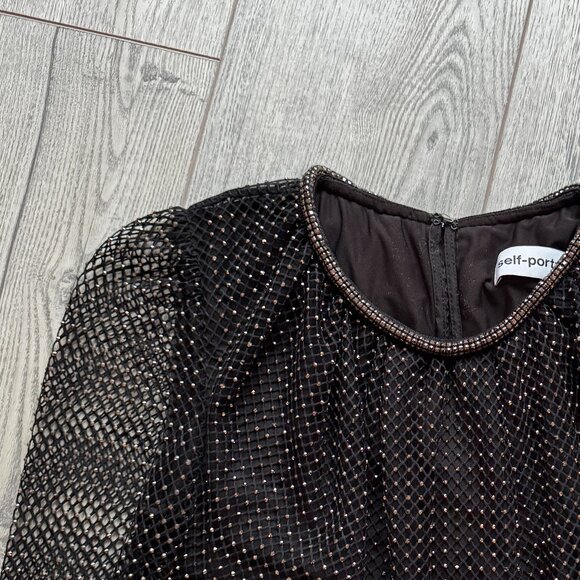 Self-Portrait black studded jersey midi dress (Sm-6) - Picture 11 of 11